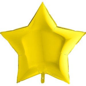Фольгированная звезда желтая 90 см