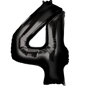 Черная фольгированная цифра 4