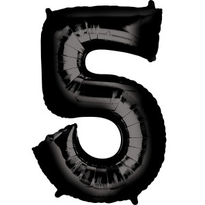 Черная фольгированная цифра 5