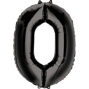 Черная фольгированная цифра 0