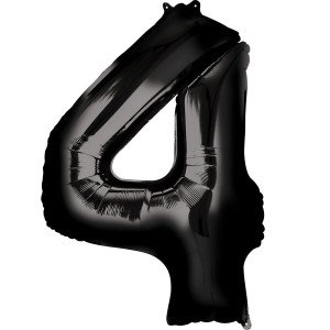 Черная фольгированная цифра 4