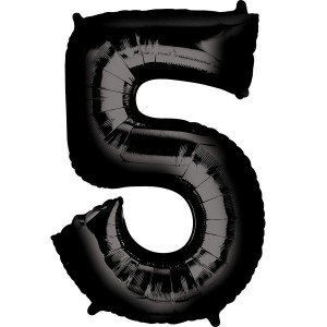 Черная фольгированная цифра 5