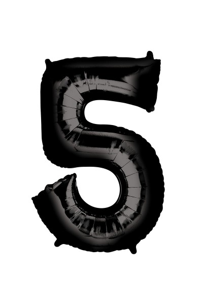 Фольгированный шар "Черная цифра 5"
