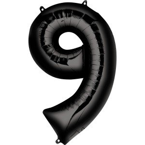 Черная фольгированная цифра 9