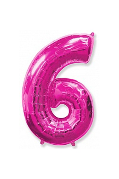 Фольгированный шар "Малиновая цифра 6" Фольгированный шар "Малиновая цифра 6"