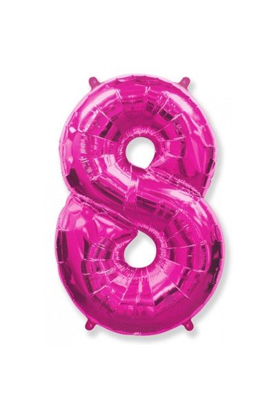 Фольгированный шар "Малиновая цифра 8"