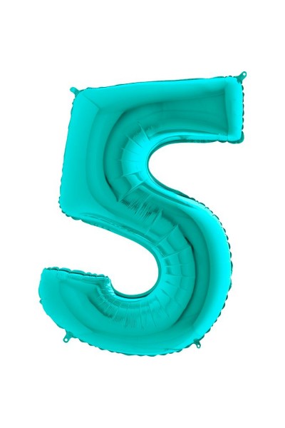 Цифра 5 металлик тиффани