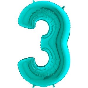 Цифра 3 металлик тиффани