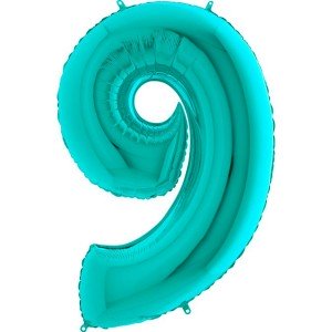 Цифра 9 металлик тиффани