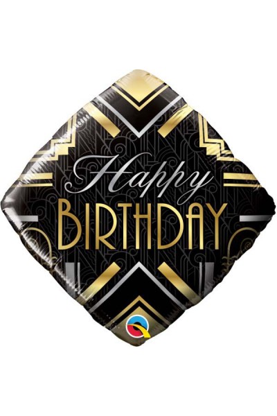 Фольгированный шарик Happy Birthday геометрия