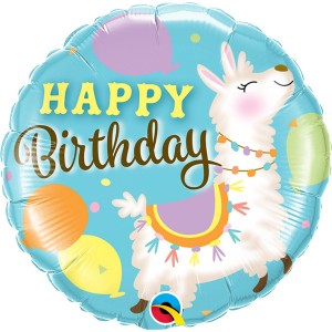 Фольгированный шарик Happy Birthday лама