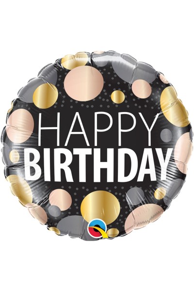 Фольгированный шарик Happy Birthday металлические круги