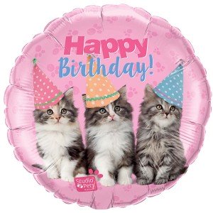 Фольгированный шарик Happy Birthday домашние животные котята