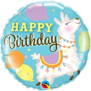 Фольгированный шарик Happy Birthday лама