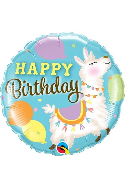 Фольгированный шарик Happy Birthday лама