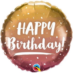 Фольгированный шарик Happy Birthday золотое омбре 