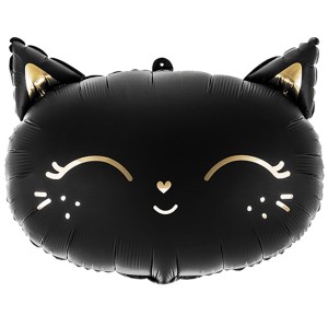 Кошечка черная фольгированный шарик