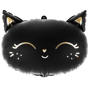 Кошечка черная фольгированный шарик