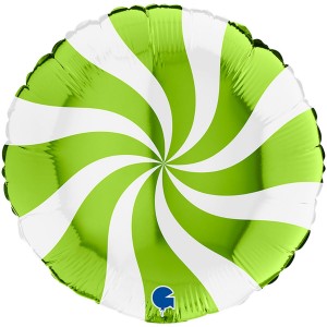 Конфета лайм-белый фольгированный шар