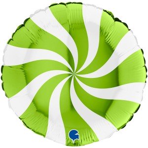 Конфета лайм-белый фольгированный шар