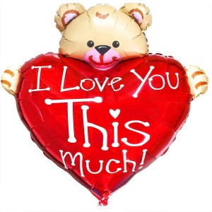 Фольгированный шар Мишка I love you