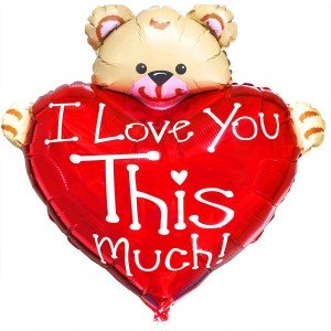 Фольгированный шар Мишка I love you