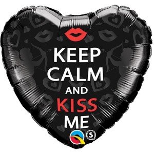 Фольгированный шарик сердце 18"  Для любимых Keep calm and kiss me