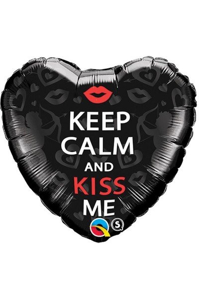 Фольгированный шарик сердце 18" Для любимых Keep calm and kiss me Фольгированный шарик сердце 18" Для любимых Keep calm and kiss me