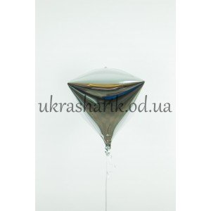 Фольгированный шарик Алмаз серебряный