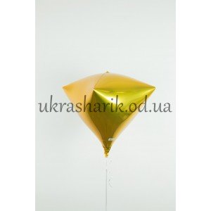 Фольгированный шарик Алмаз золотой