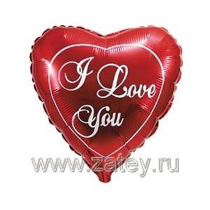Фольгированный шар 18" (45см) с рисунком ILY Красное