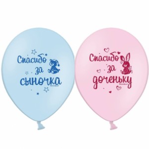 Шар наполненный гелием с рисунком "Спасибо за сыночка/доченьку" 