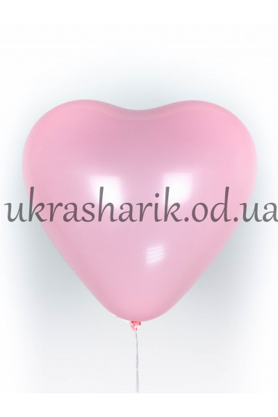 Шарик сердечко наполненное гелием розовое 15" (38 см)