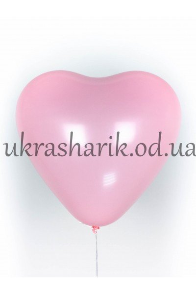 Шарик сердечко наполненное гелием розовое 15" (38 см)